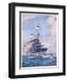 Hms Birmingham Commanded by Captain Arthur Duff Ramming the German Submarine U15-H.g. Swanwick-Framed Art Print