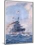 Hms Birmingham Commanded by Captain Arthur Duff Ramming the German Submarine U15-H.g. Swanwick-Mounted Art Print