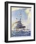 Hms Birmingham Ramming the German Submarine U-15, 9 August 1914-H. G. Swanwick-Framed Giclee Print