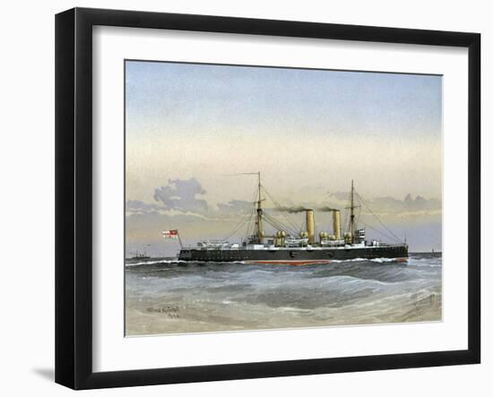 HMS Blenheim, Royal Navy 1st Class Cruiser, 1892-William Frederick Mitchell-Framed Giclee Print