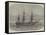 HMS Bombay, Lately Destroyed by Fire at Montevideo-Edwin Weedon-Framed Stretched Canvas