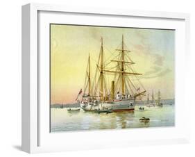 HMS Bramble, Royal Navy 1st Class Gunboat, C1890-C1893-William Frederick Mitchell-Framed Giclee Print