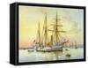 HMS Bramble, Royal Navy 1st Class Gunboat, C1890-C1893-William Frederick Mitchell-Framed Stretched Canvas