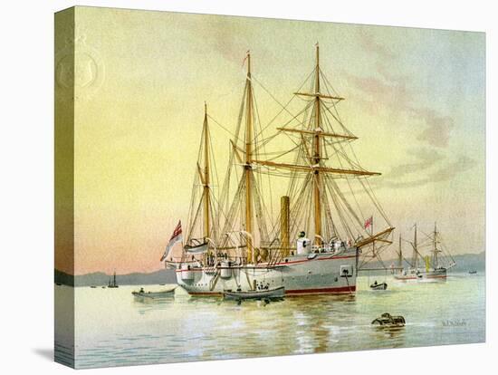 HMS Bramble, Royal Navy 1st Class Gunboat, C1890-C1893-William Frederick Mitchell-Stretched Canvas