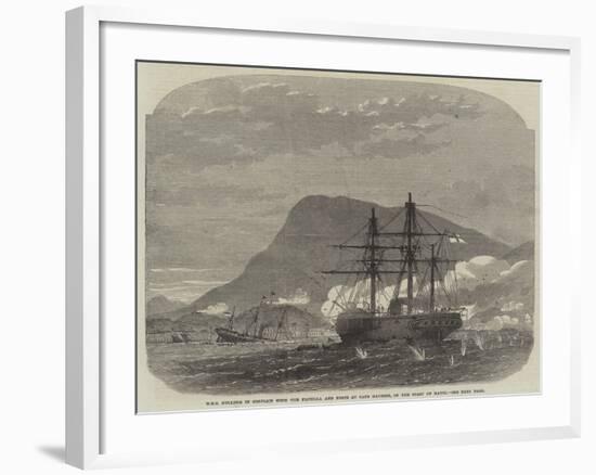 HMS Bulldog in Conflict with the Flotilla and Forts at Cape Haytien, on the Coast of Hayti-Edwin Weedon-Framed Giclee Print
