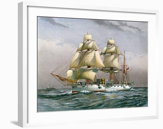 HMS Calliope, Royal Navy 3rd Class Cruiser, C1890-C1893-null-Framed Giclee Print