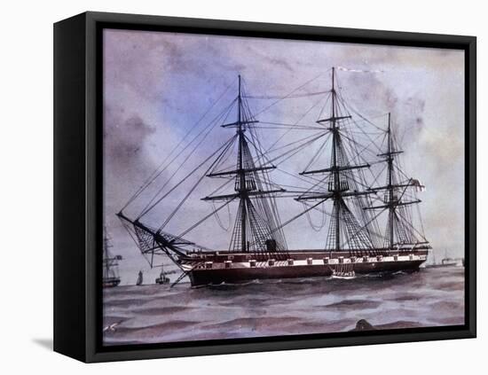 Hms Challenger-null-Framed Stretched Canvas