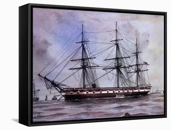 Hms Challenger-null-Framed Stretched Canvas