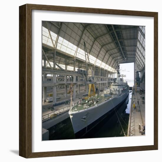 Hms Cleopatra at Devonport Frigate Complex, Plymouth, Devon, 1977-Michael Walters-Framed Photographic Print