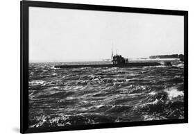 HMS D2 Leaving Portsmouth Harbour-null-Framed Photographic Print