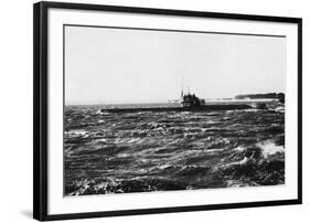 HMS D2 Leaving Portsmouth Harbour-null-Framed Photographic Print