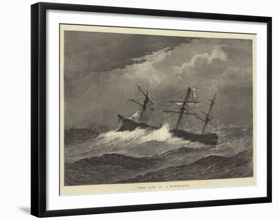 HMS Dido in a Hurricane-null-Framed Giclee Print