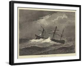 HMS Dido in a Hurricane-null-Framed Giclee Print