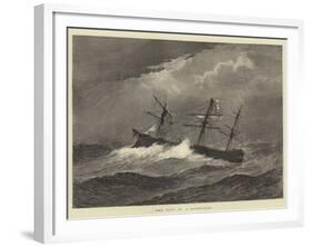 HMS Dido in a Hurricane-null-Framed Giclee Print