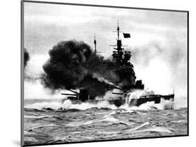 HMS 'Duke of York' Firing a Broadside; Second World War-null-Mounted Photographic Print