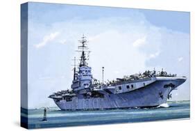 HMS Emperor, Converted from a Merchant Ship Into an Aircraft Carrier During the Second World War-John S. Smith-Stretched Canvas