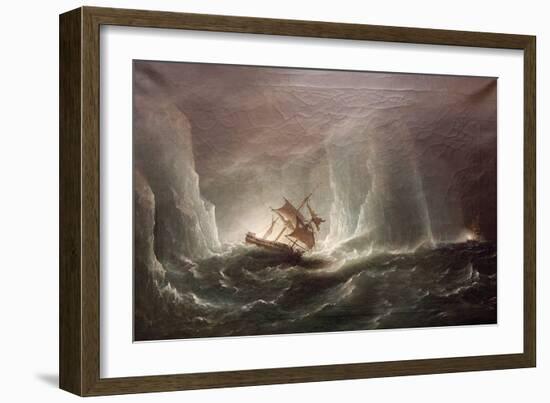 Hms Erebus and Terro, Escape from the Bergs, 13 March 1842, 1863-Richard Bridges Beechey-Framed Giclee Print