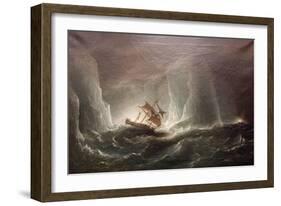 Hms Erebus and Terro, Escape from the Bergs, 13 March 1842, 1863-Richard Bridges Beechey-Framed Giclee Print