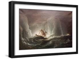 Hms Erebus and Terro, Escape from the Bergs, 13 March 1842, 1863-Richard Bridges Beechey-Framed Giclee Print