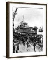 HMS 'Exeter' Arriving at Plymouth, Second World War, 1940-null-Framed Photographic Print