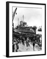 HMS 'Exeter' Arriving at Plymouth, Second World War, 1940-null-Framed Photographic Print