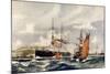 Hms "Formidable" in Plymouth Sound-Charles Edward Dixon-Mounted Giclee Print