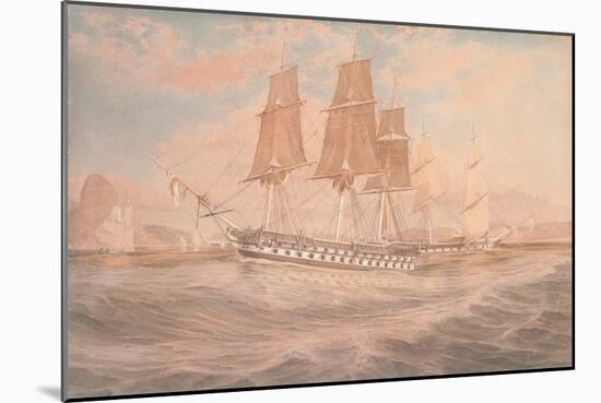 HMS Ganges, and Thetis Off Rio De Janeiro-Emeric Essex Vidal-Mounted Giclee Print