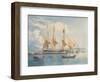 HMS Ganges Lying at Anchor and Drying Her Sails off Rio De Janeiro (Pencil & W/C on Paper)-Emeric Essex Vidal-Framed Giclee Print