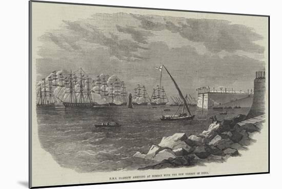 HMS Glasgow Arriving at Bombay with the New Viceroy of India-null-Mounted Giclee Print