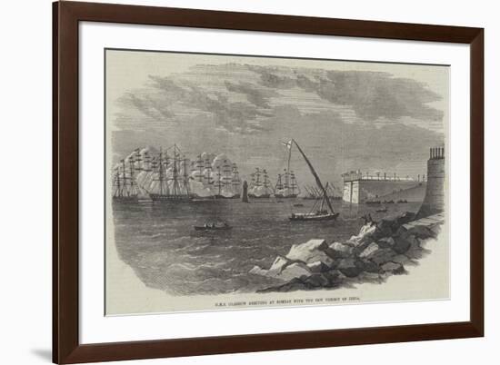 HMS Glasgow Arriving at Bombay with the New Viceroy of India-null-Framed Giclee Print