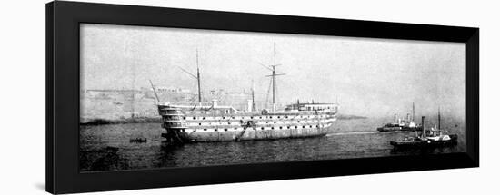 HMS 'Hibernia' at Malta, 1902-null-Framed Art Print