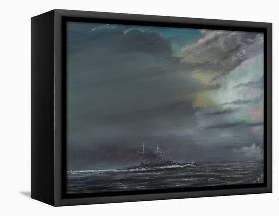HMS Hood 1941-Vincent Alexander Booth-Framed Stretched Canvas