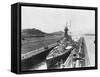 HMS Hood in Panama Canal-null-Framed Stretched Canvas