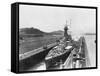 HMS Hood in Panama Canal-null-Framed Stretched Canvas