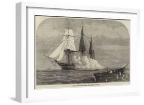 HMS Immortalite Sinking the Derelict Zuleika-null-Framed Giclee Print