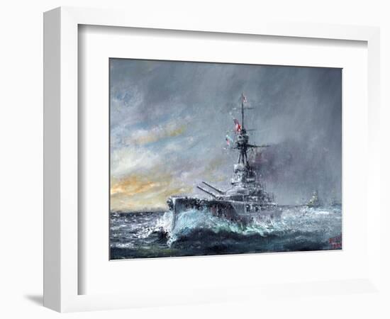 HMS Iron Duke, 'Equal Speed Charlie London' Jutland 1916, 2015-Vincent Alexander Booth-Framed Giclee Print