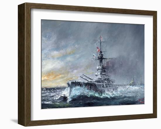 HMS Iron Duke, 'Equal Speed Charlie London' Jutland 1916, 2015-Vincent Alexander Booth-Framed Giclee Print