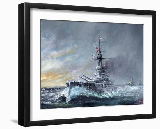 HMS Iron Duke, 'Equal Speed Charlie London' Jutland 1916, 2015-Vincent Alexander Booth-Framed Giclee Print