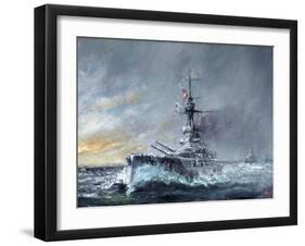 HMS Iron Duke, 'Equal Speed Charlie London' Jutland 1916, 2015-Vincent Alexander Booth-Framed Giclee Print