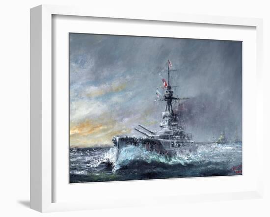 HMS Iron Duke, 'Equal Speed Charlie London' Jutland 1916, 2015-Vincent Alexander Booth-Framed Giclee Print