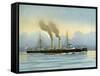 HMS Latona, Royal Navy 2nd Class Cruiser, C1890-C1893-William Frederick Mitchell-Framed Stretched Canvas