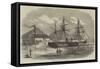 HMS Leopard in Dock at Shanghai-null-Framed Stretched Canvas