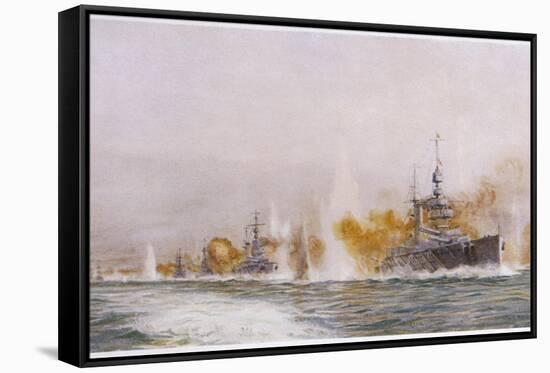 Hms "Lion" Leads the Battle- Cruisers into the Fray at the Battle of Jutland-William Lionel Wyllie-Framed Stretched Canvas