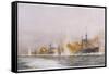 Hms "Lion" Leads the Battle- Cruisers into the Fray at the Battle of Jutland-William Lionel Wyllie-Framed Stretched Canvas