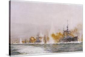 Hms "Lion" Leads the Battle- Cruisers into the Fray at the Battle of Jutland-William Lionel Wyllie-Stretched Canvas