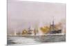 Hms "Lion" Leads the Battle- Cruisers into the Fray at the Battle of Jutland-William Lionel Wyllie-Mounted Photographic Print