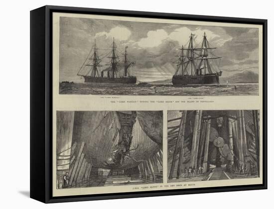 HMS Lord Clyde-Percy William Justyne-Framed Stretched Canvas