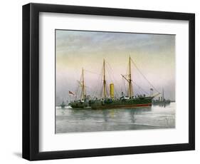 HMS Mohawk, Royal Navy 3rd Class Cruiser, C1890-C1893-null-Framed Premium Giclee Print