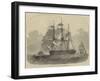 HMS Nankin, 50 Guns, Honourable Keith Stewart, Commander-Edwin Weedon-Framed Giclee Print