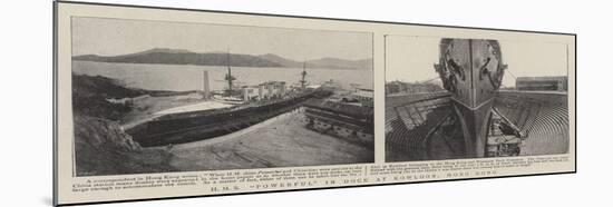 HMS Powerful in Dock at Kowloon, Hong Kong-null-Mounted Giclee Print